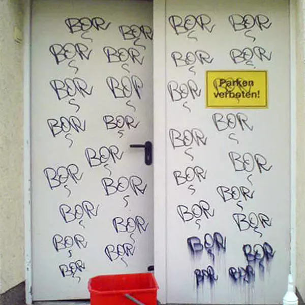 Graffitientfernung | Tür vorher